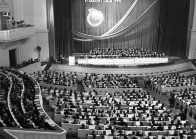 Styczeń 1960, Warszawa. VI Krajowy Zjazd TPPR, delegaci podczas obrad w Sali Kongresowej.