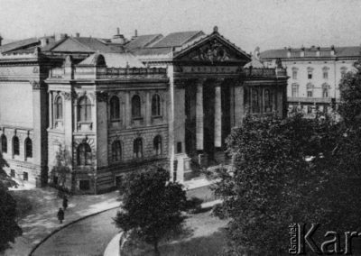 Około 1900, Warszawa, Królestwo Polskie, Cesarstwo Rosyjskie. Pałac Towarzystwa Sztuk Pięknych – gmach Zachęty